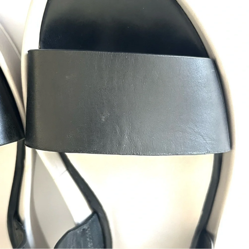 VINCE Marett Sandal Minimalist Platform Shoe Black Gray Leather Size EU 38 US 8